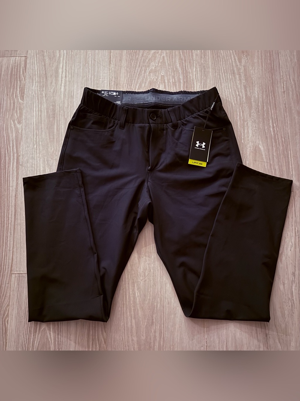 Men’s Black Chino-Style Stretch Pants